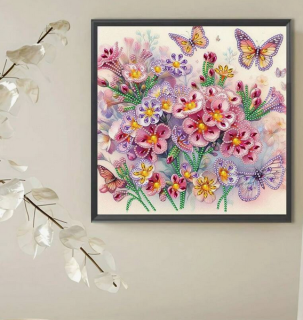 Preview: Diamond Painting Blumen & Schmetterlinge